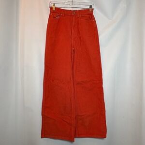 BDG Urban Outfitters High & Wide Corduroy Pants Orange Women Sz 26 Skate Street